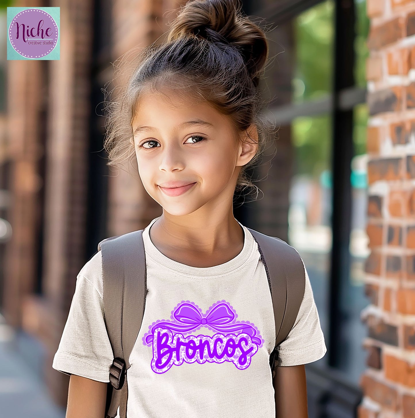 -BRO8208 Broncos with Bow Decal