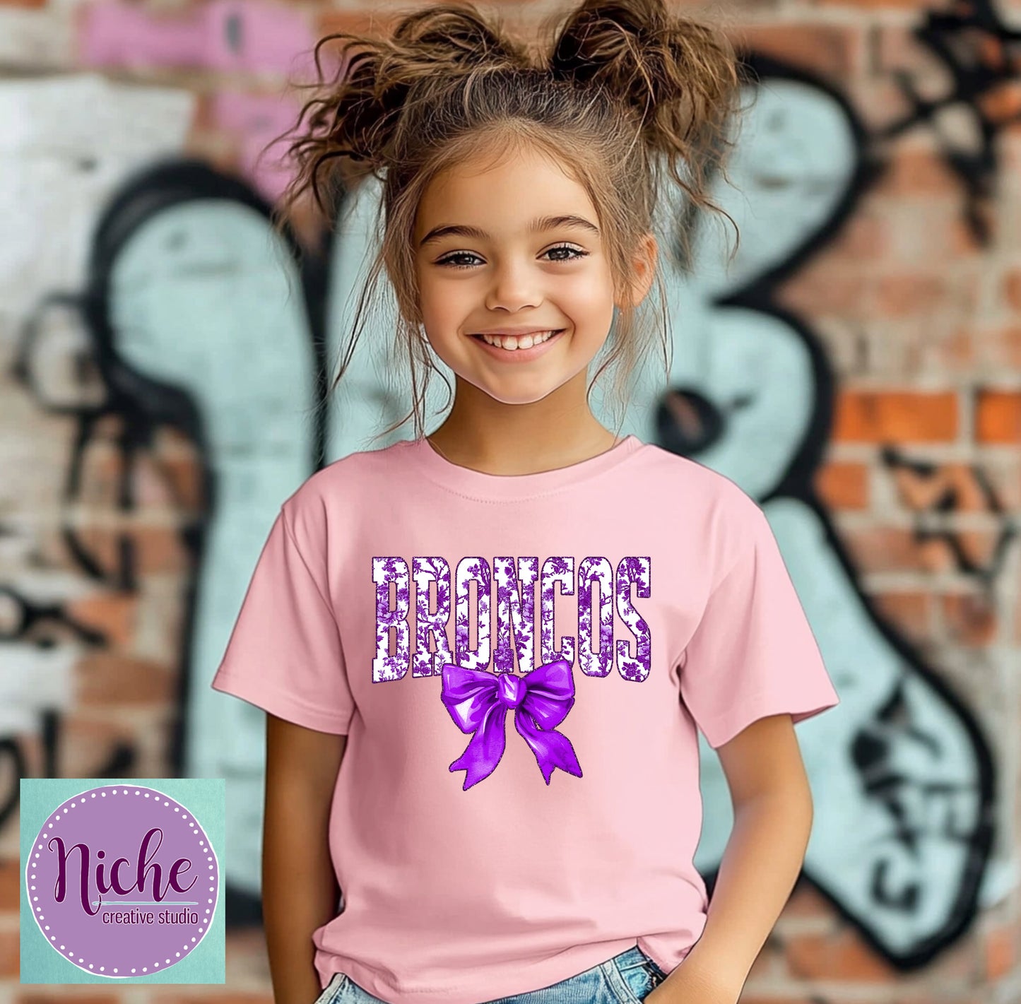 -BRO8254 Floral Broncos Decal