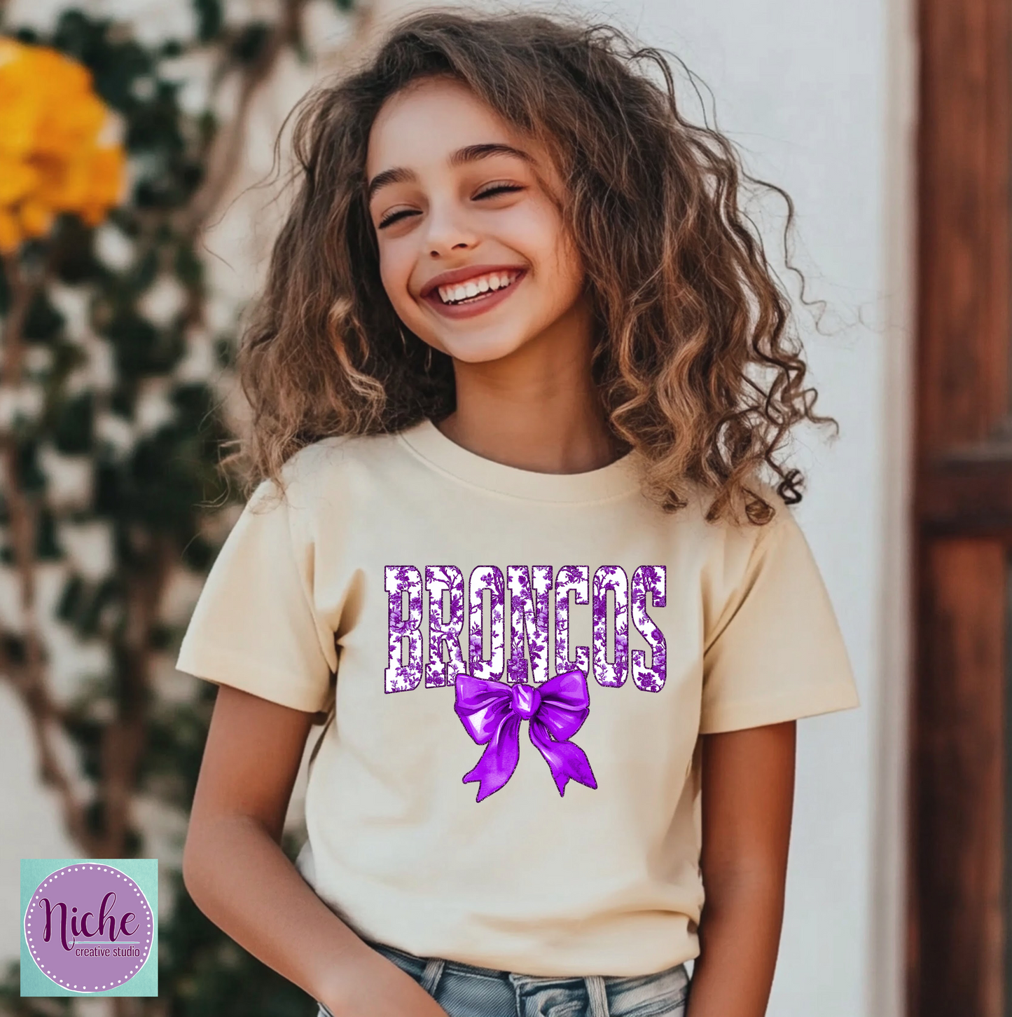 -BRO8254 Floral Broncos Decal