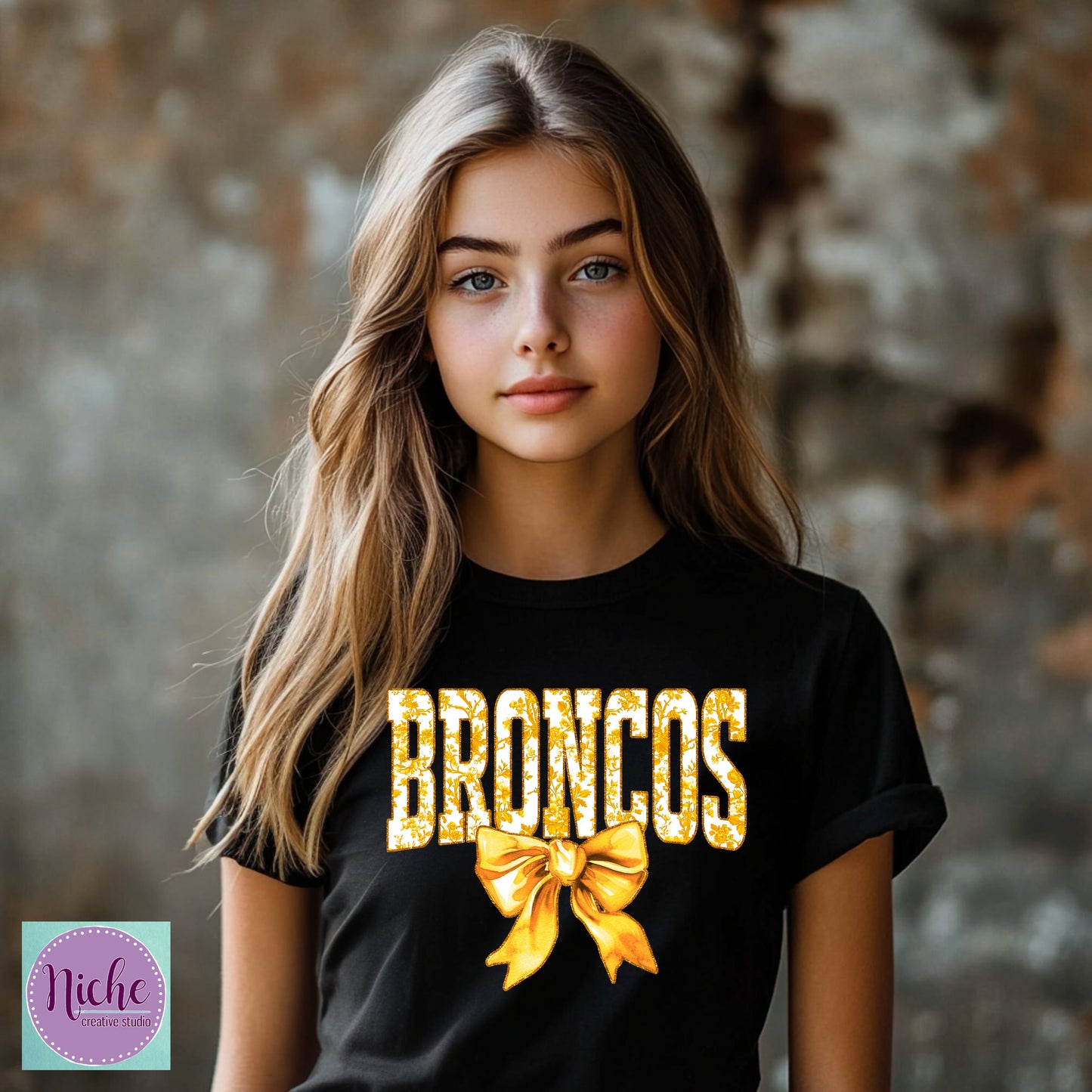 -BRO8254 Floral Broncos Decal