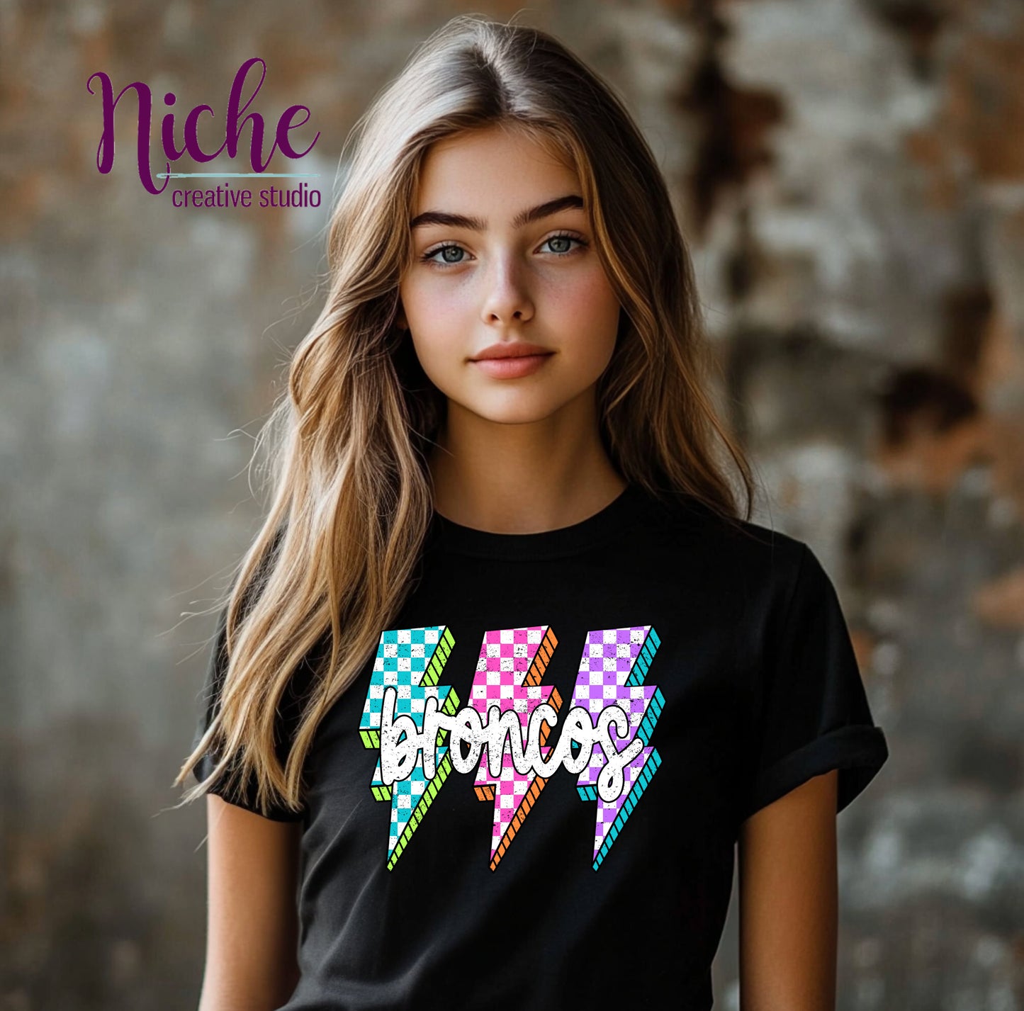 -BRO8255 Lightning Bolt Broncos Decal