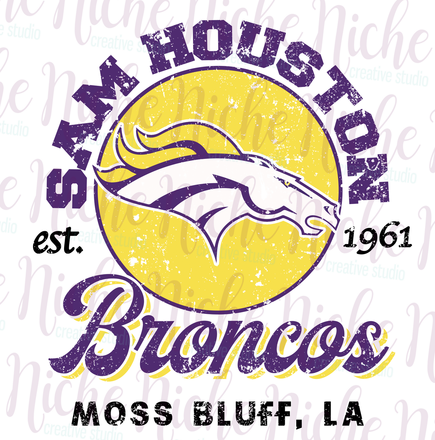 -BRO8275 Sam Houston Broncos Old School Decal