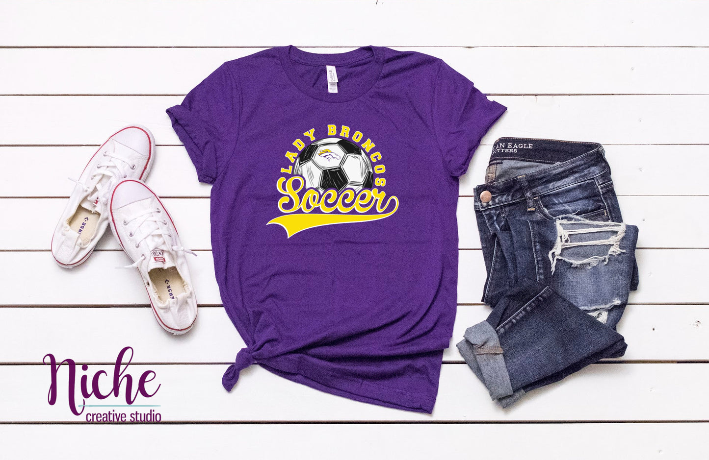 -BRO938 Lady Broncos Soccer Decal