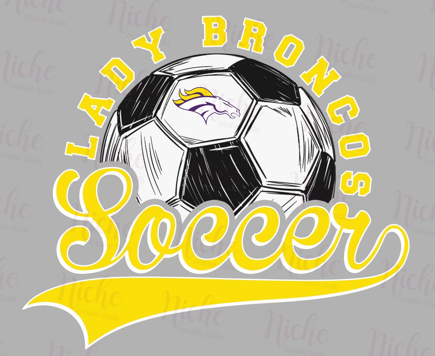 -BRO938 Lady Broncos Soccer Decal