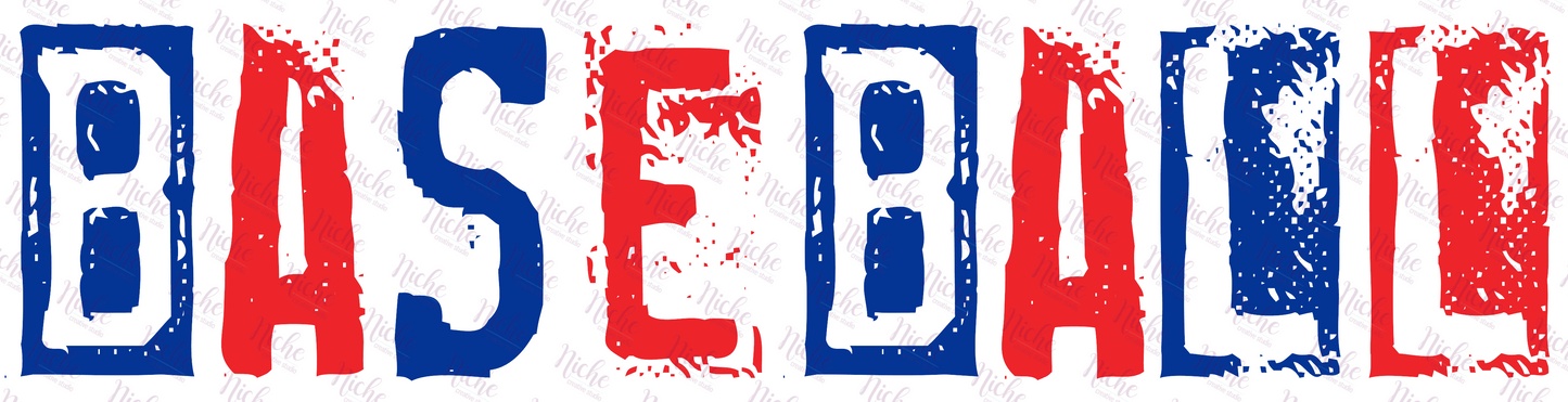 *Baseball Burn Out Red and Blue Decal