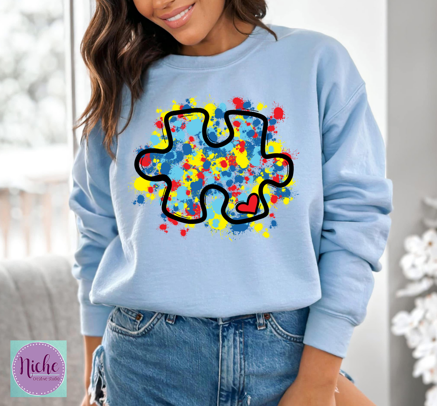 - CAU1004 Puzzle Autism Splatter Decal