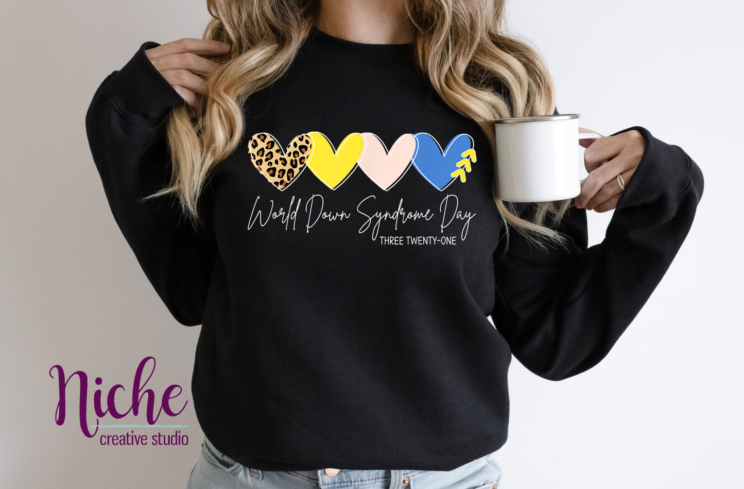 -CAU1724 Hearts World Down Syndrome Day Decal