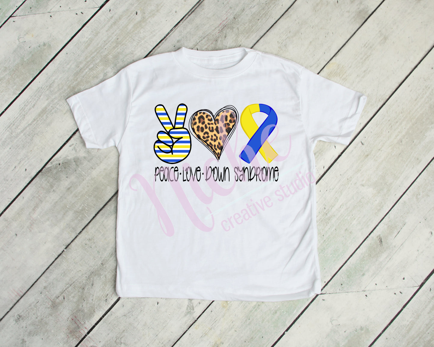 - CAU2883 Peace Love Down Syndrome Decal