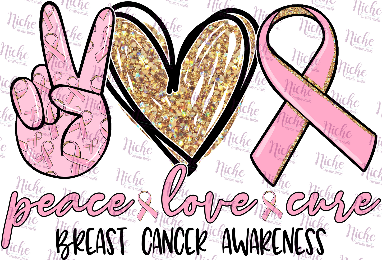 -CAU783 Peace Love Cure Decal