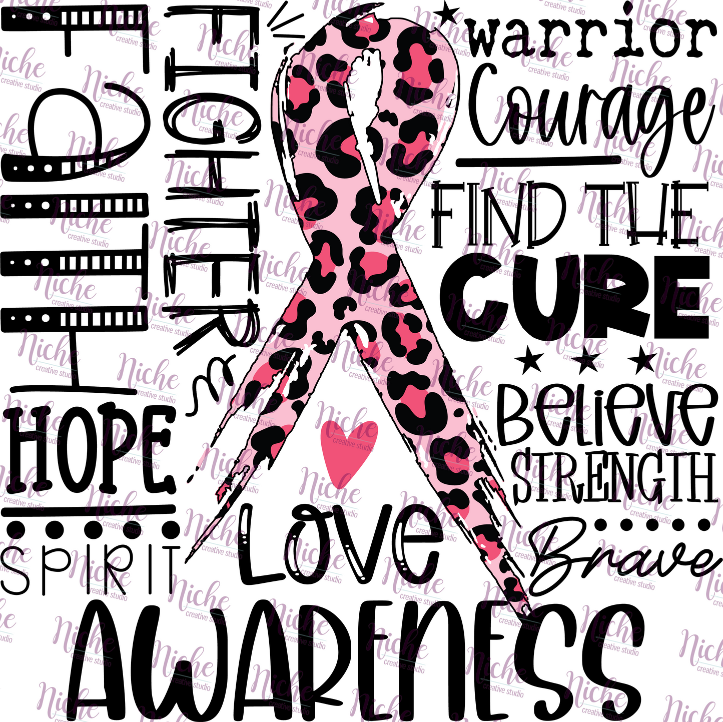 -CAU785 Pink Ribbon Decal