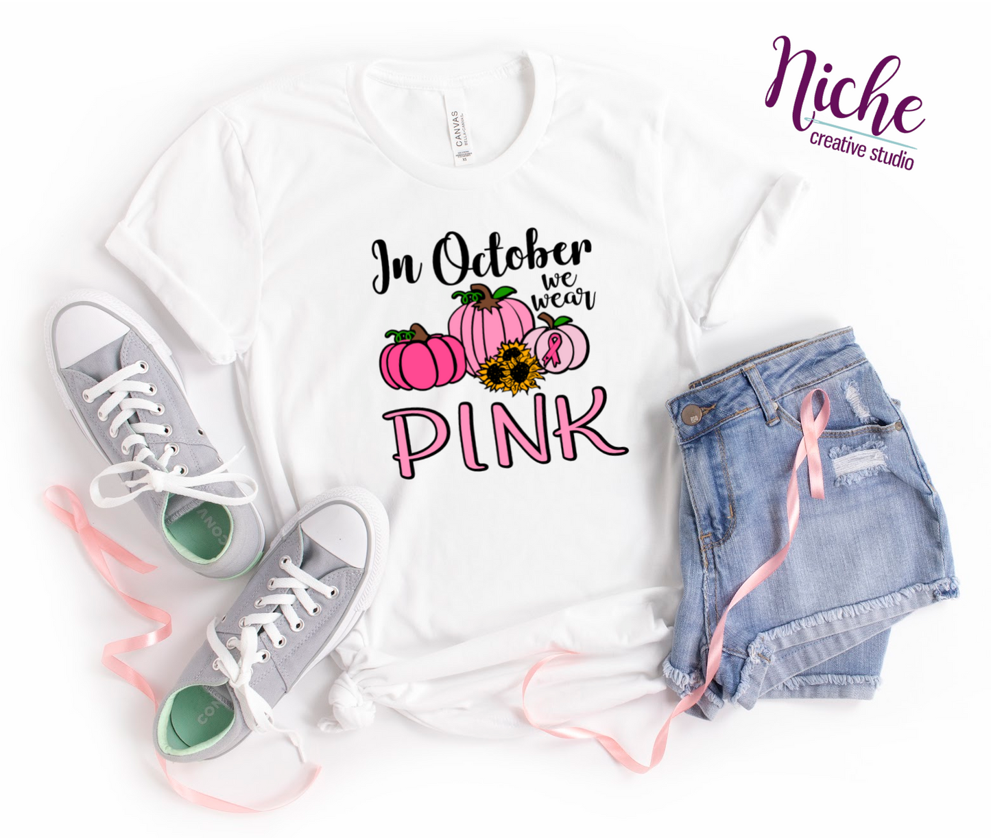 -CAU786 In October We Wear Pink Decal