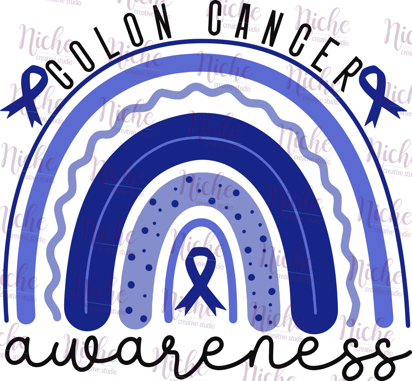 -CAU8090 Colon Cancer Awareness Rainbow Decal