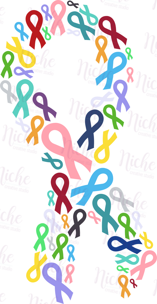 -CAU8128 Multi Cancer Ribbon Decal