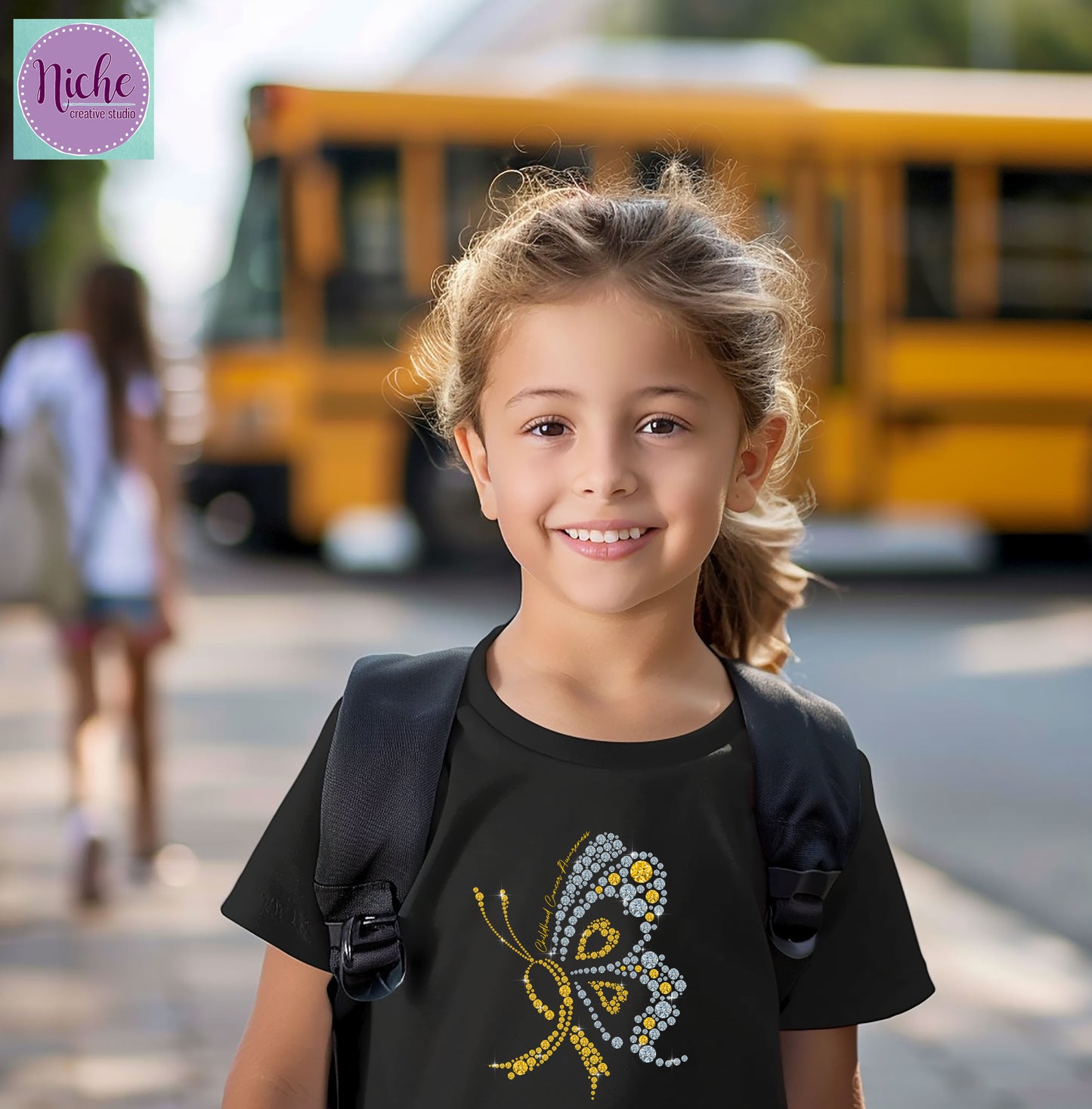 -CAU8295 Childhood Cancer Awareness Butterfly Decal