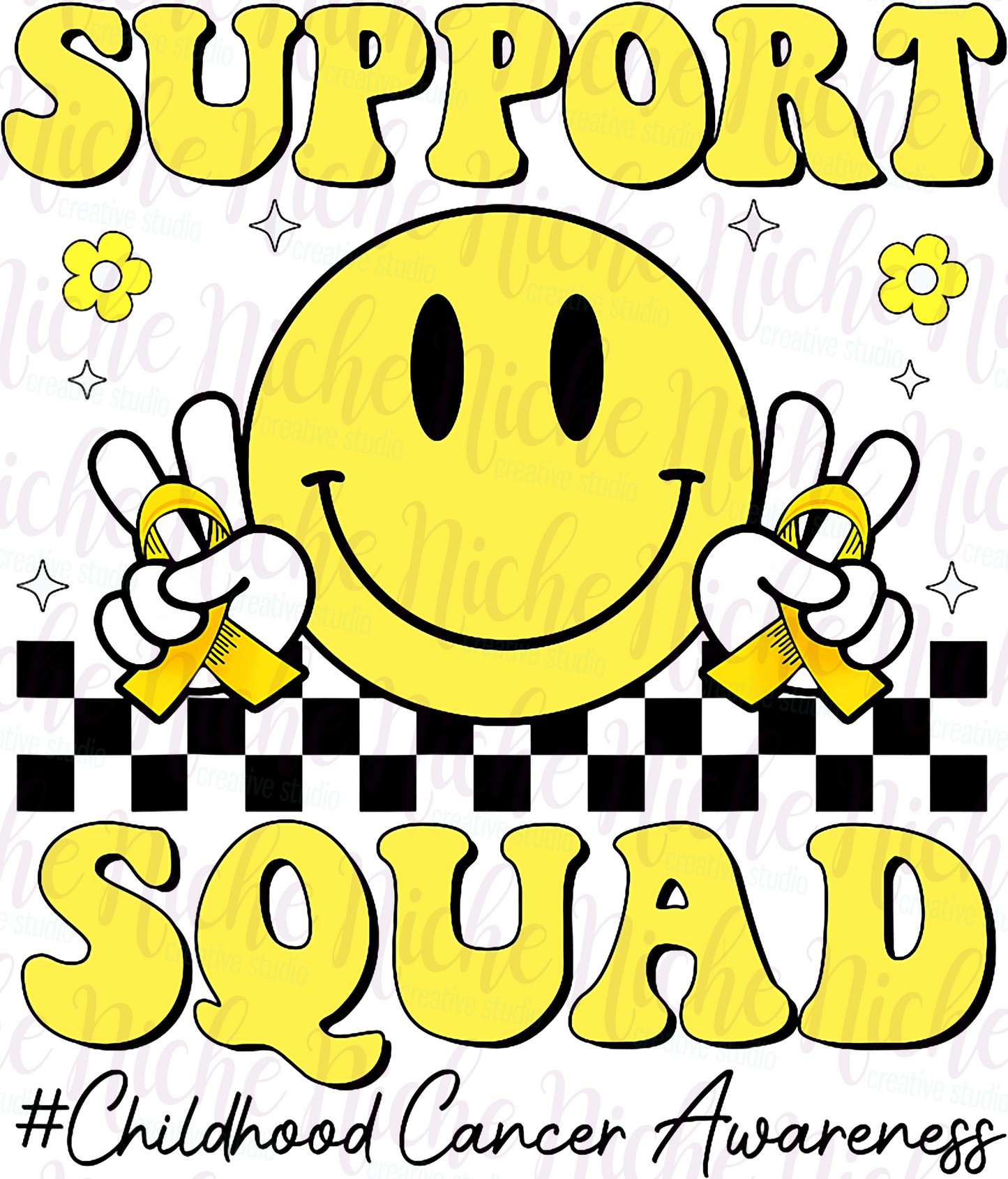 -CAU8297 Childhood Cancer Awareness Support Squad Decal