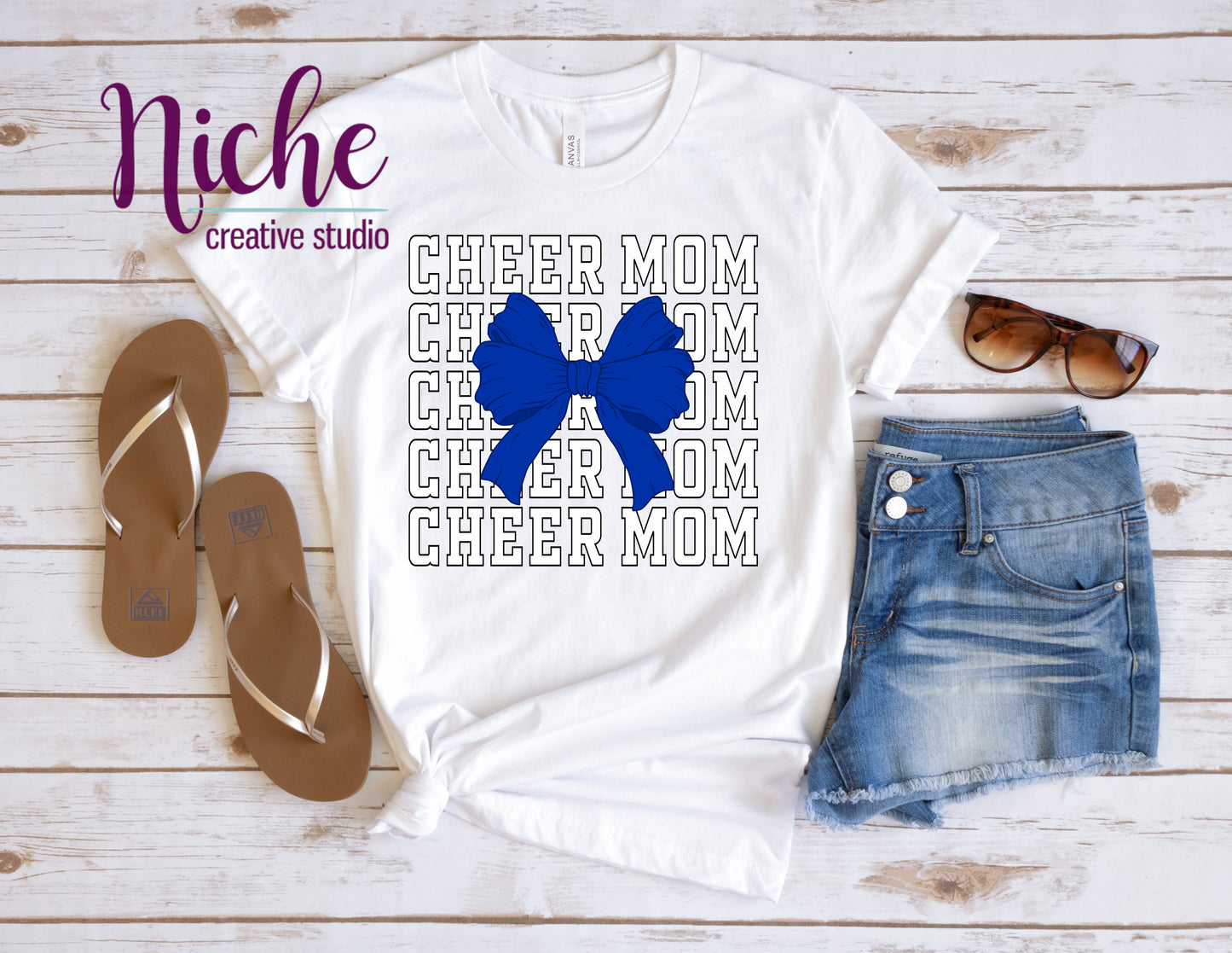 -CHE2032 Custom Cheer Mom Bow Decal