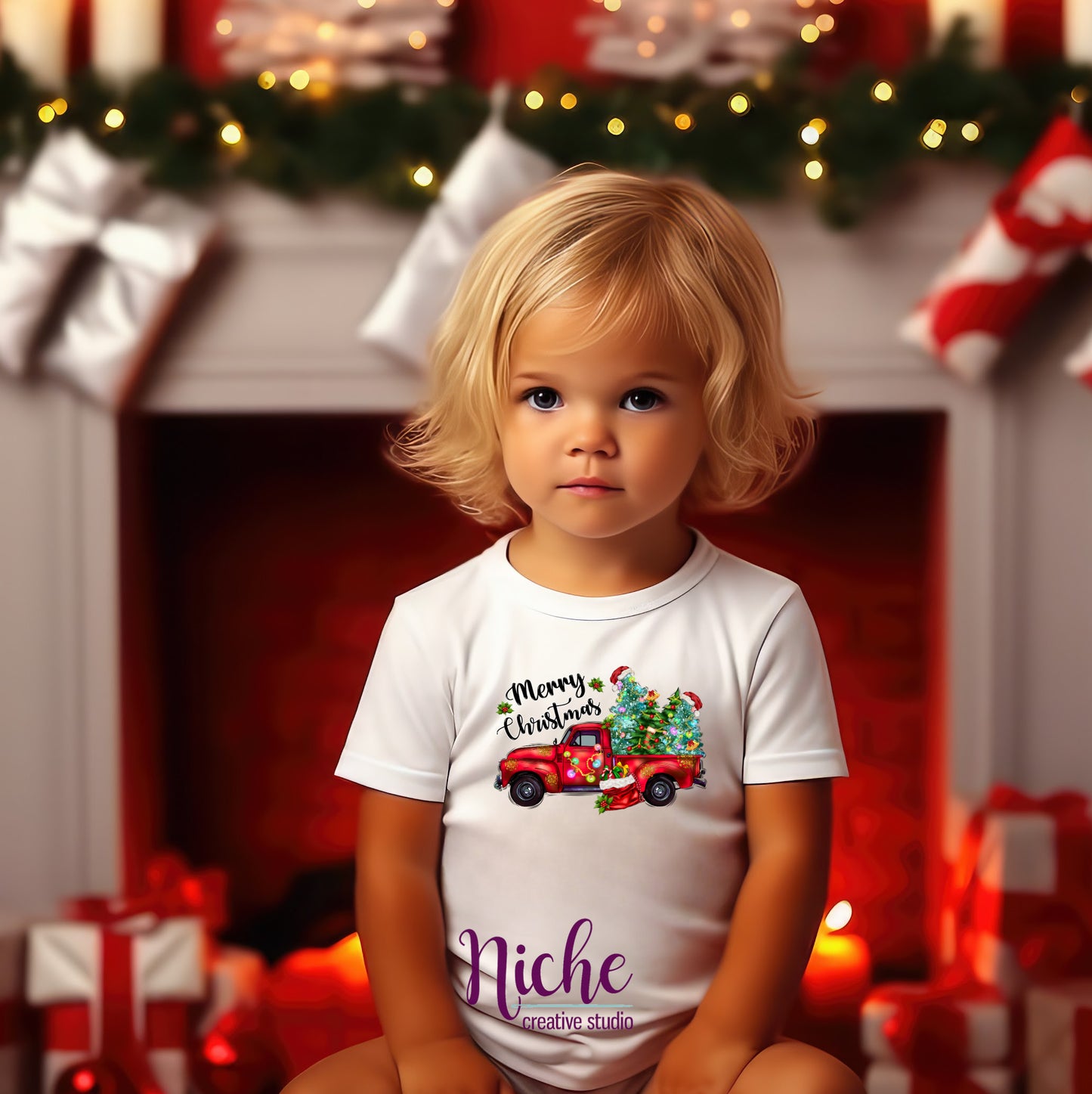 -CHR1030 Merry Christmas Truck Decal