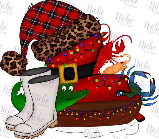 -CHR1064 Louisiana Cajun Christmas Decal