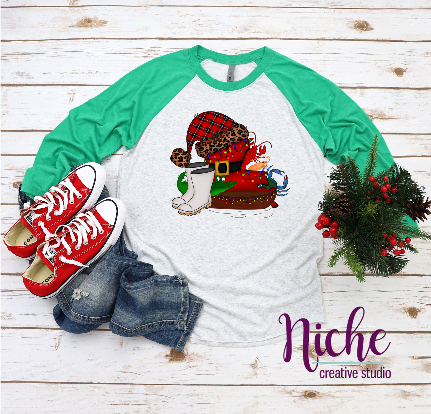 -CHR1064 Louisiana Cajun Christmas Decal