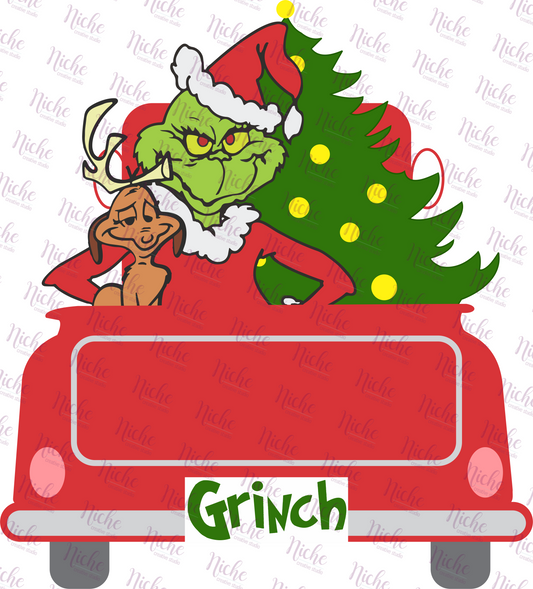 -CHR1074 Grinch Red Truck Decal