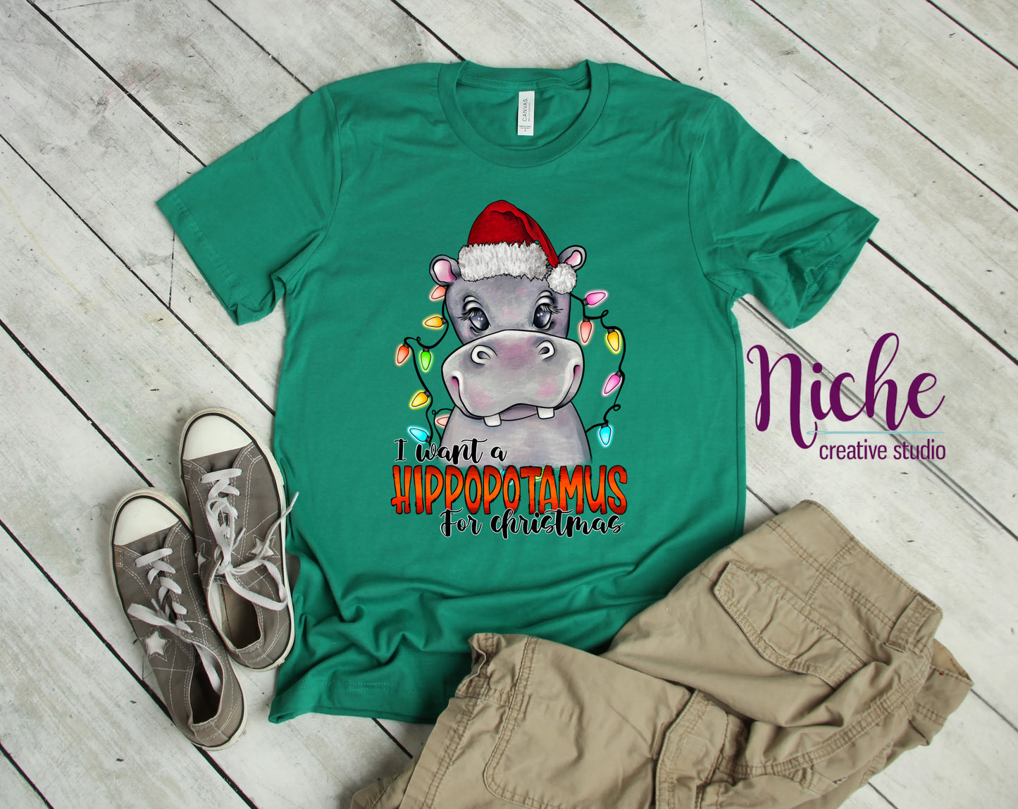 -CHR5435 I Want a Hippopotamus for Christmas Decal