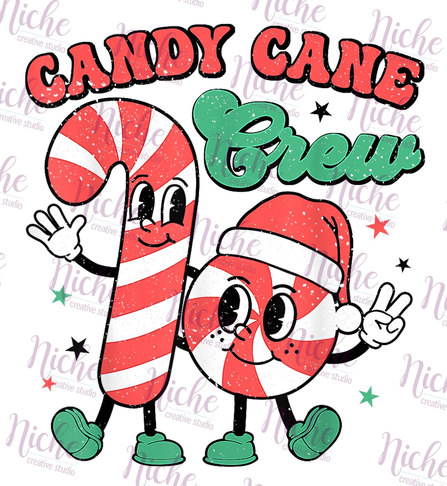 -CHR5609 Candy Cane Crew Retro Decal