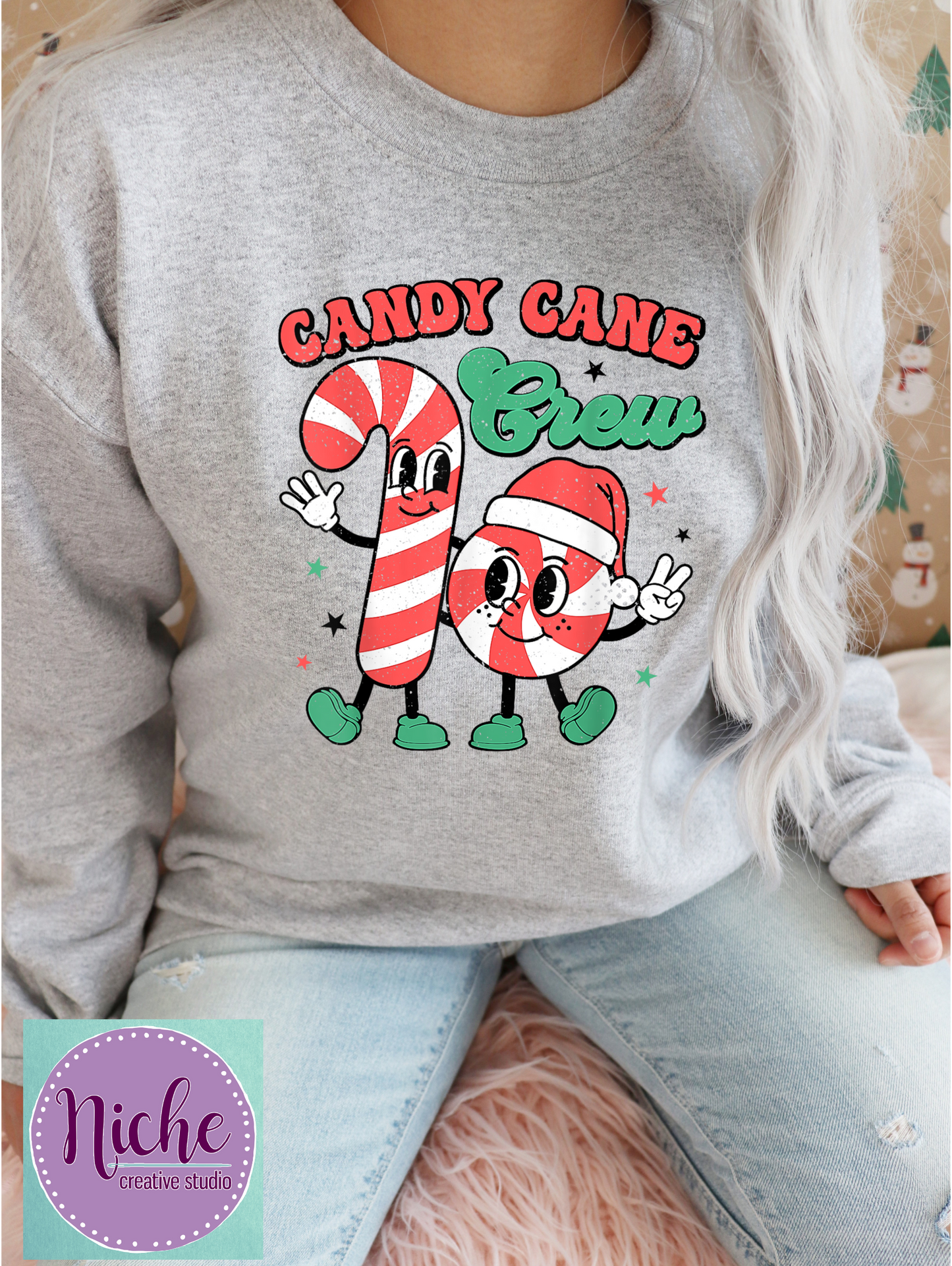 -CHR5609 Candy Cane Crew Retro Decal