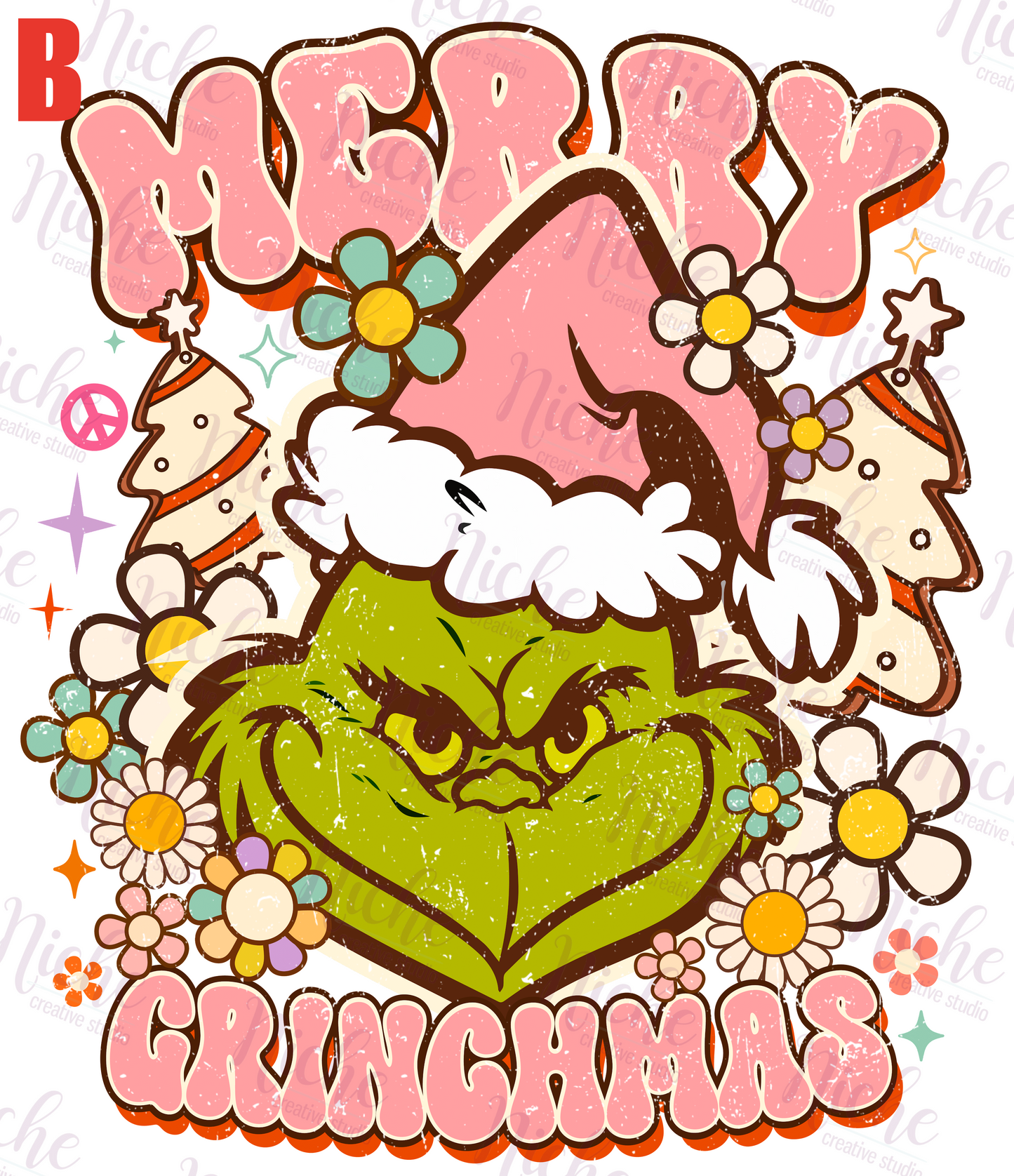 -CHR839 Pink Grinch Decal
