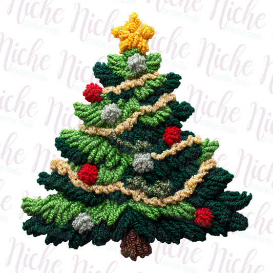 -CHR8420 Christmas Tree Crochet Decal