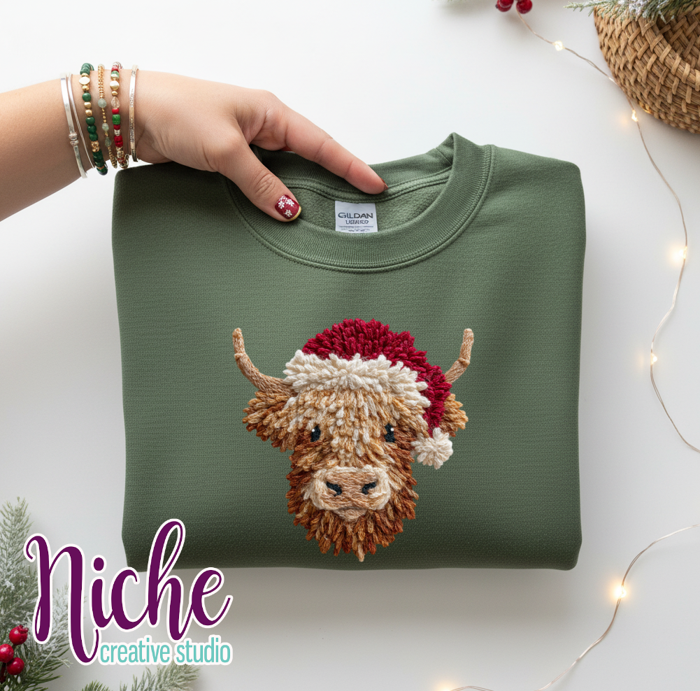 -CHR8425 Highland Cow Crochet Decal