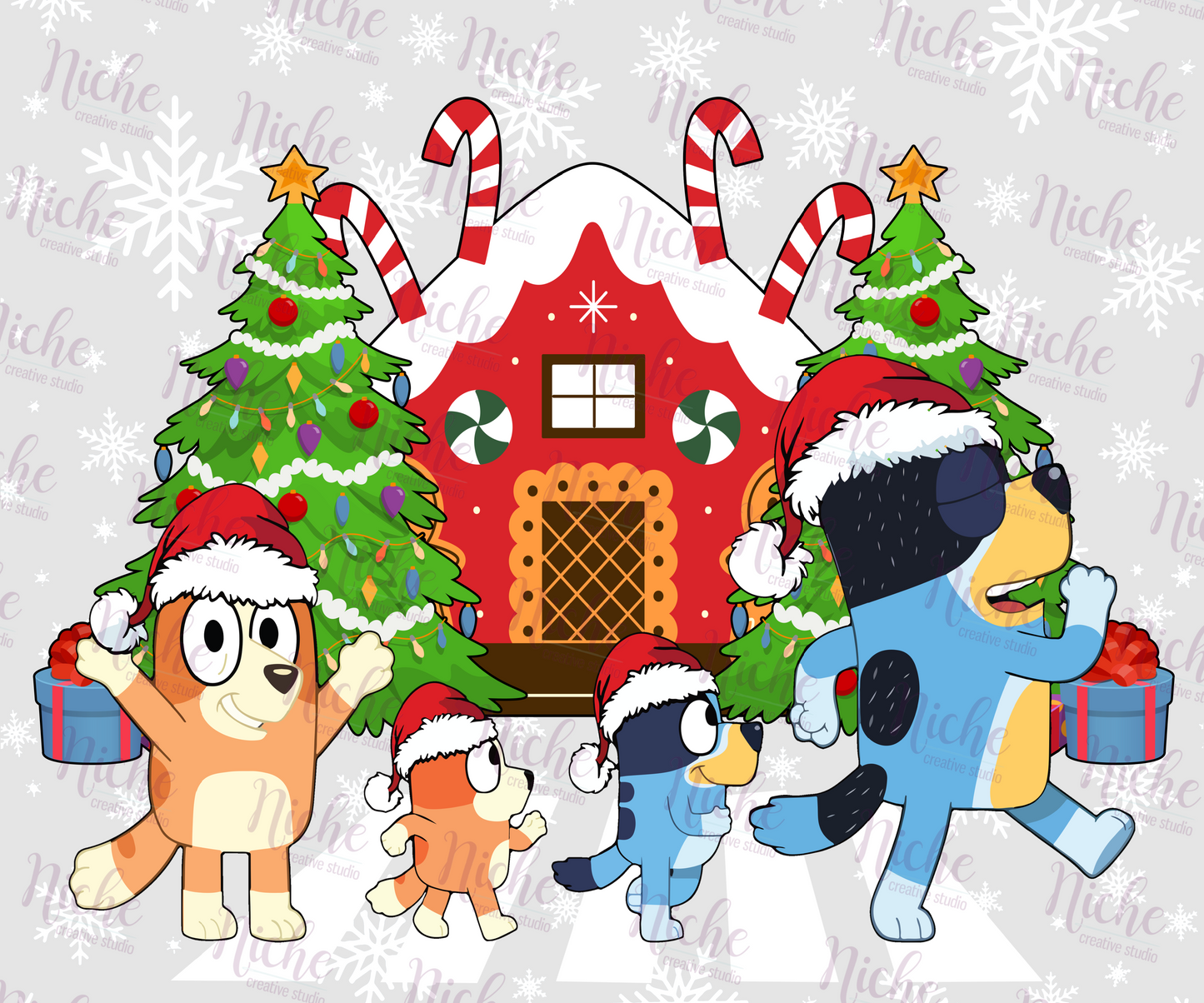 -CHR980 Blue Christmas Decal