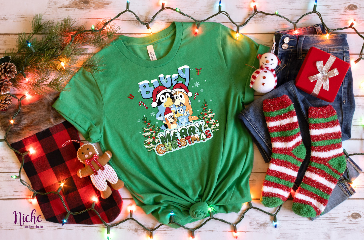 -CHR982 Blue Merry Christmas Decal