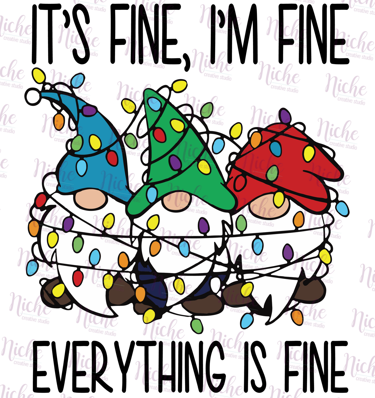 -CHR992 I'm Fine Christmas Lights Decal