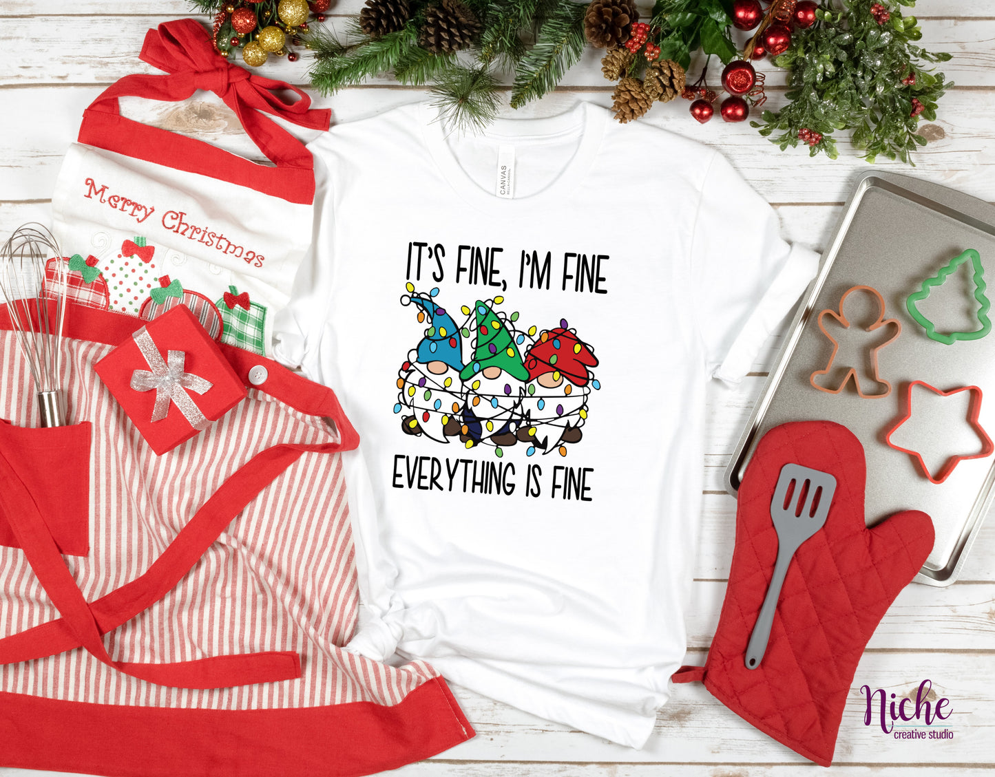 -CHR992 I'm Fine Christmas Lights Decal