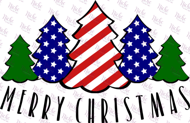 -CHR997 Patriotic Christmas Decal