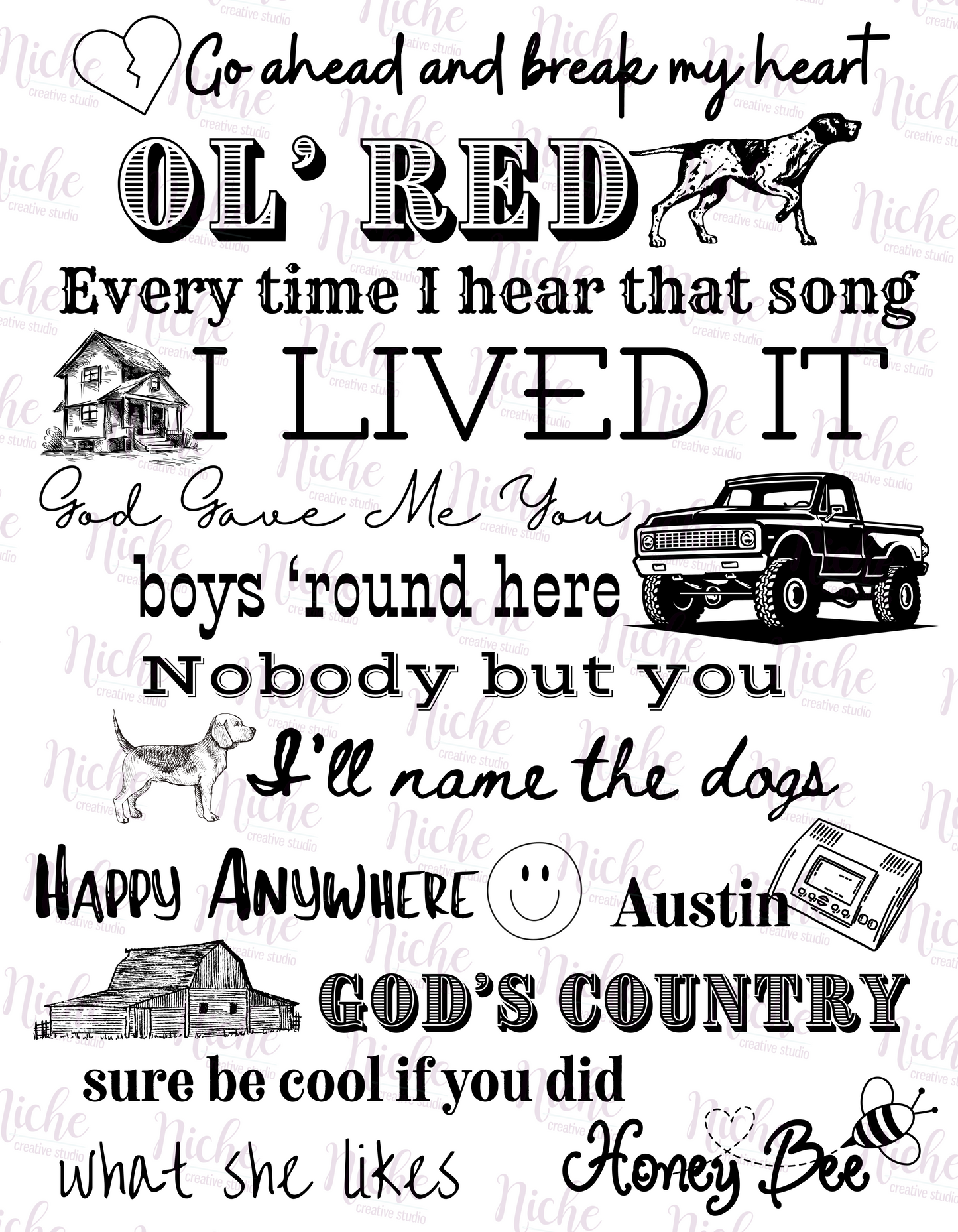 -CON1668 Shelton Word Collage Decal