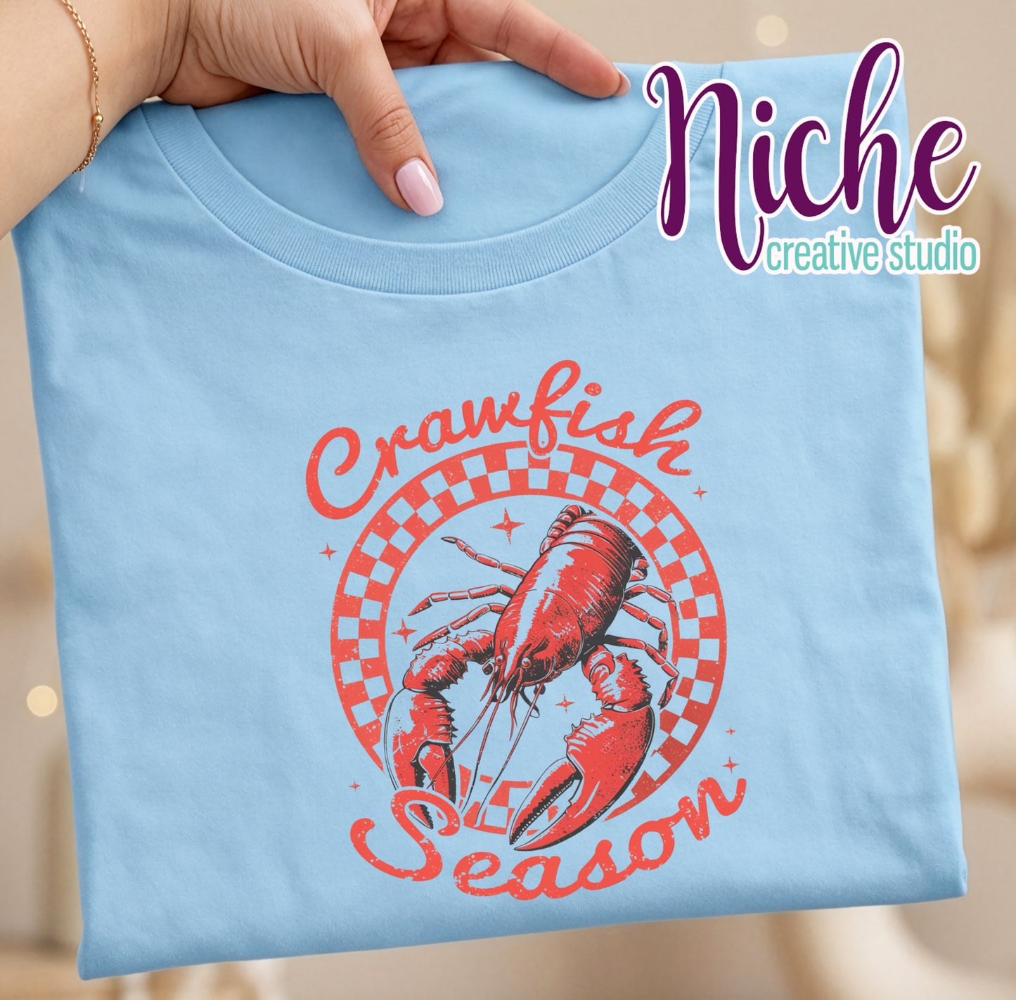 -CRA8143 Crawfish Season Preppy Decal