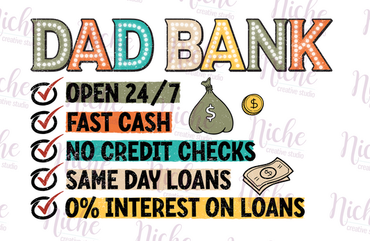 -DAD8231 Bank of Dad Decal