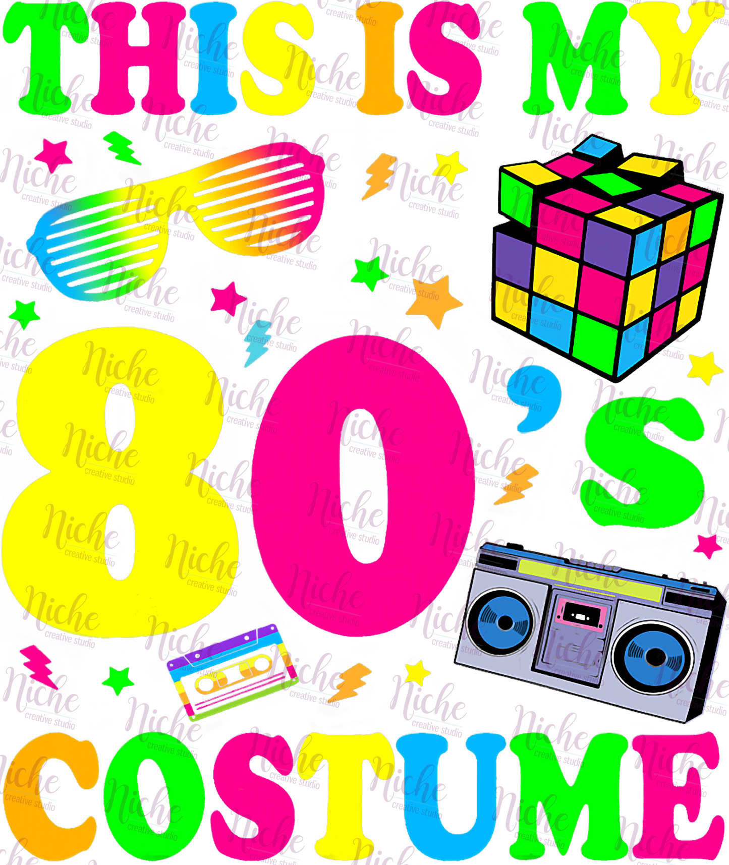 -DEC773 This is My 80's Costume Decal