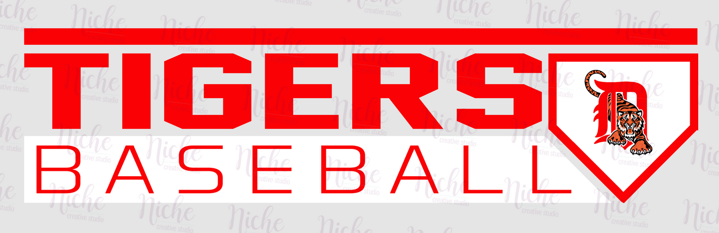 -DEQ1653 Dequincy Tigers Baseball Decal