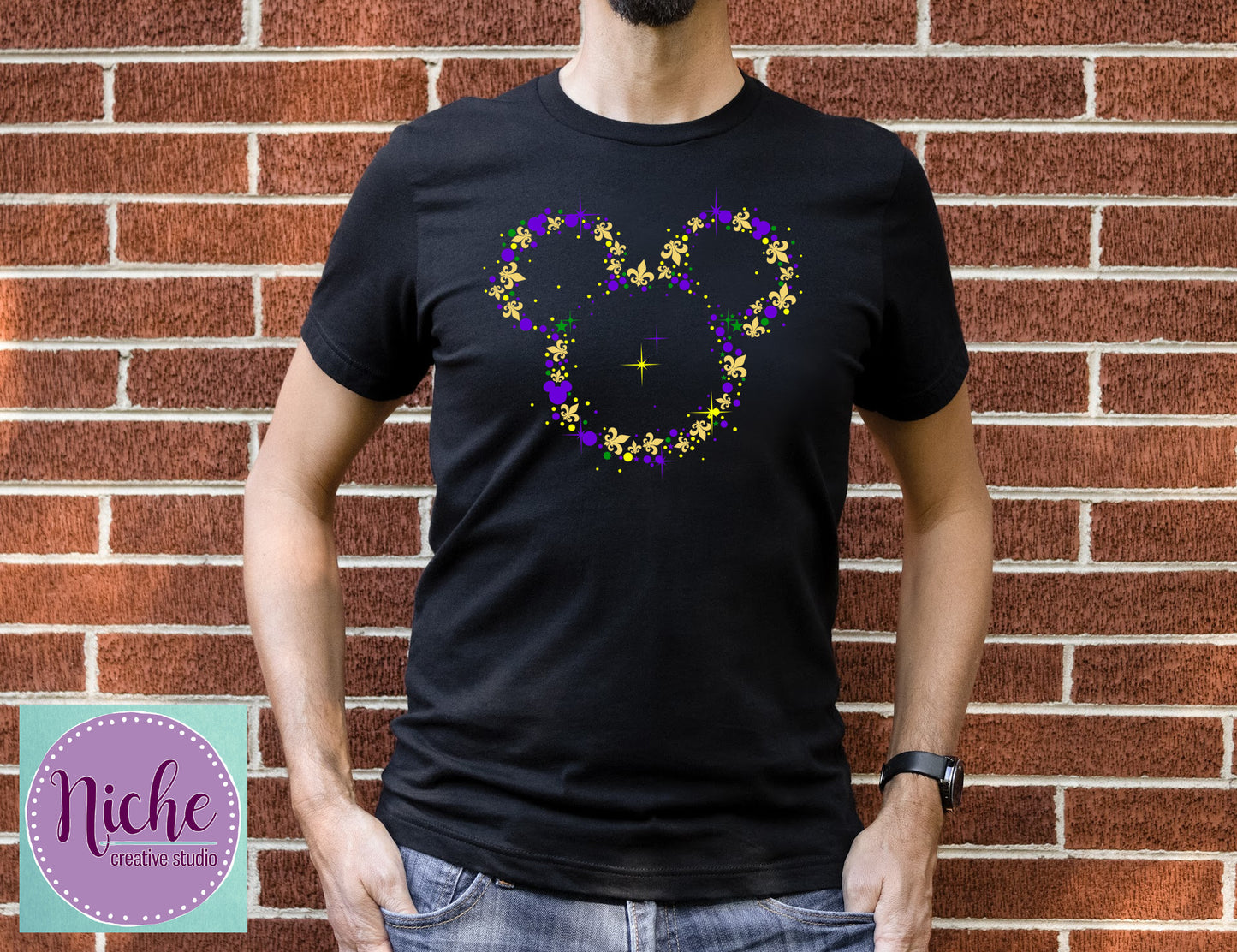 -DIS1477 Mouse Fleur De Lis Decal