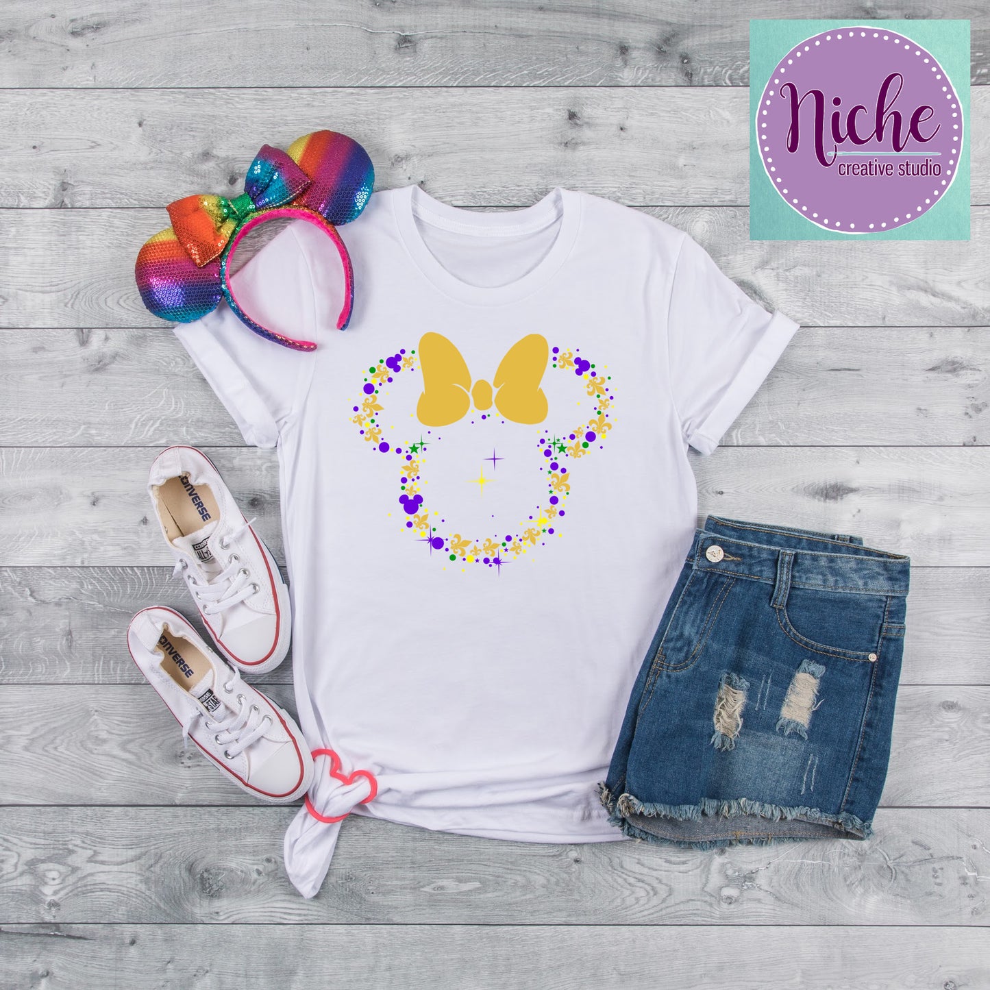 -DIS1477 Mouse Fleur De Lis Decal