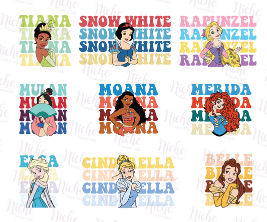 -DIS1643 Princess Name Repeating Decal
