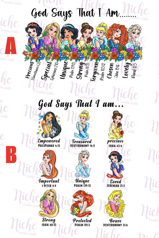 -DIS1661 God Says I am Princesses Decal