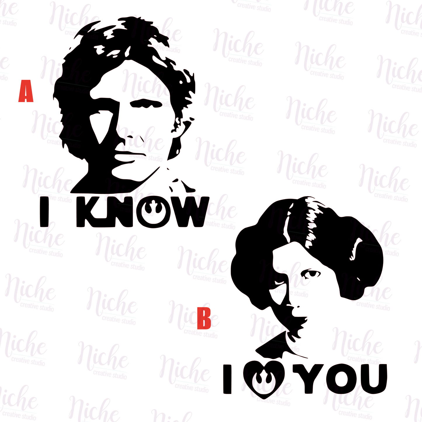 -DIS1695 Star Wars I love You Decal