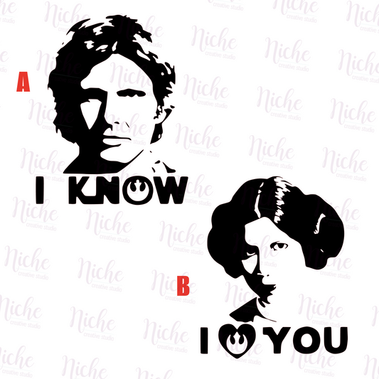 -DIS1695 Star Wars I love You Decal