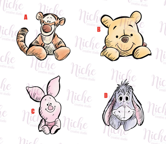 -DIS8252 Bear Characters Decal
