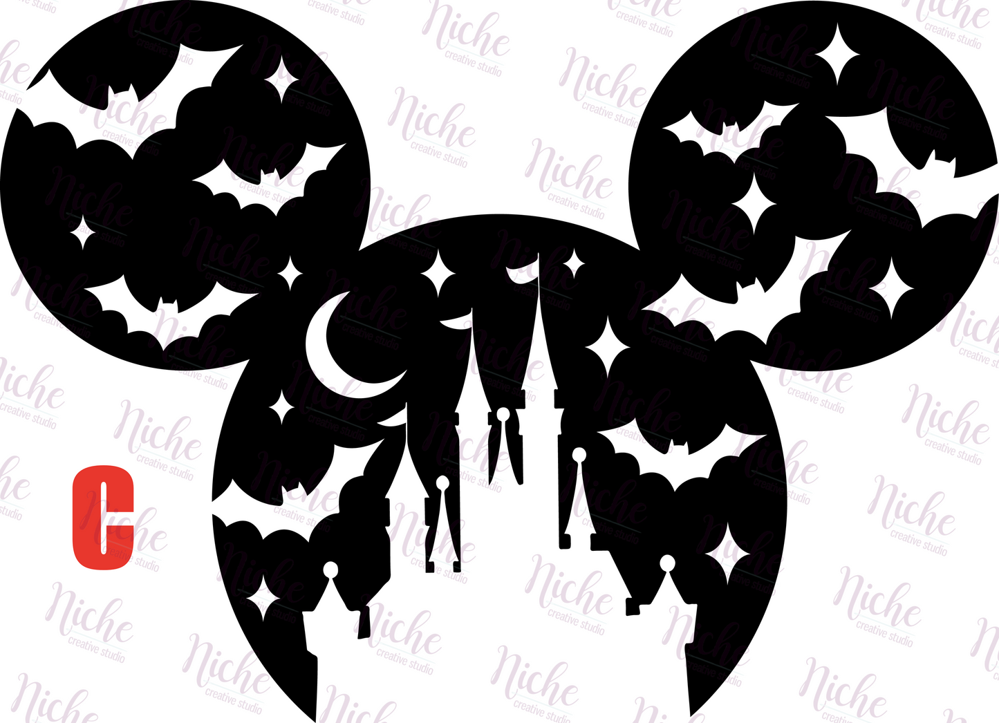 -DIS872 Castle Halloween Mouse Decal