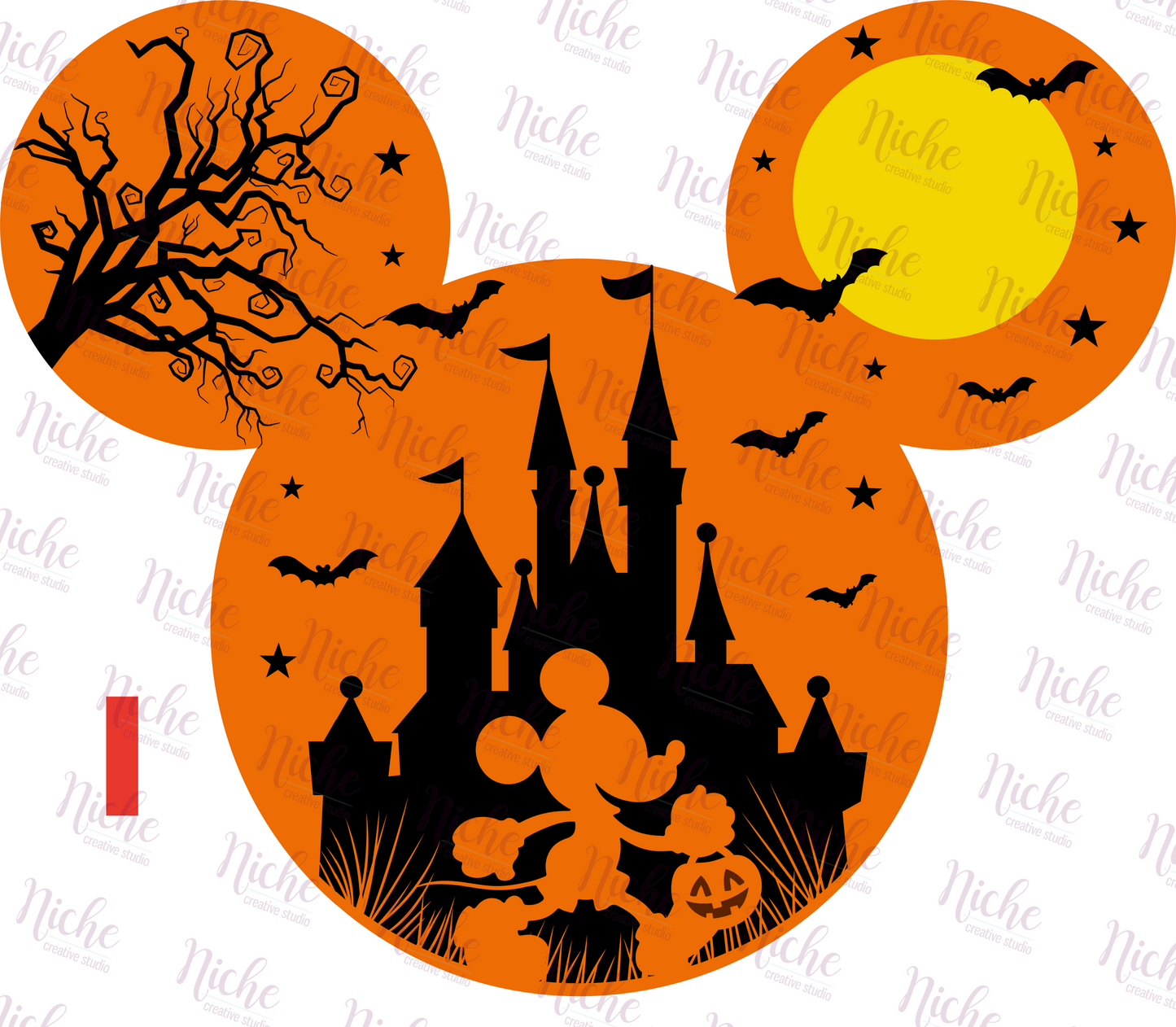 -DIS872 Castle Halloween Mouse Decal