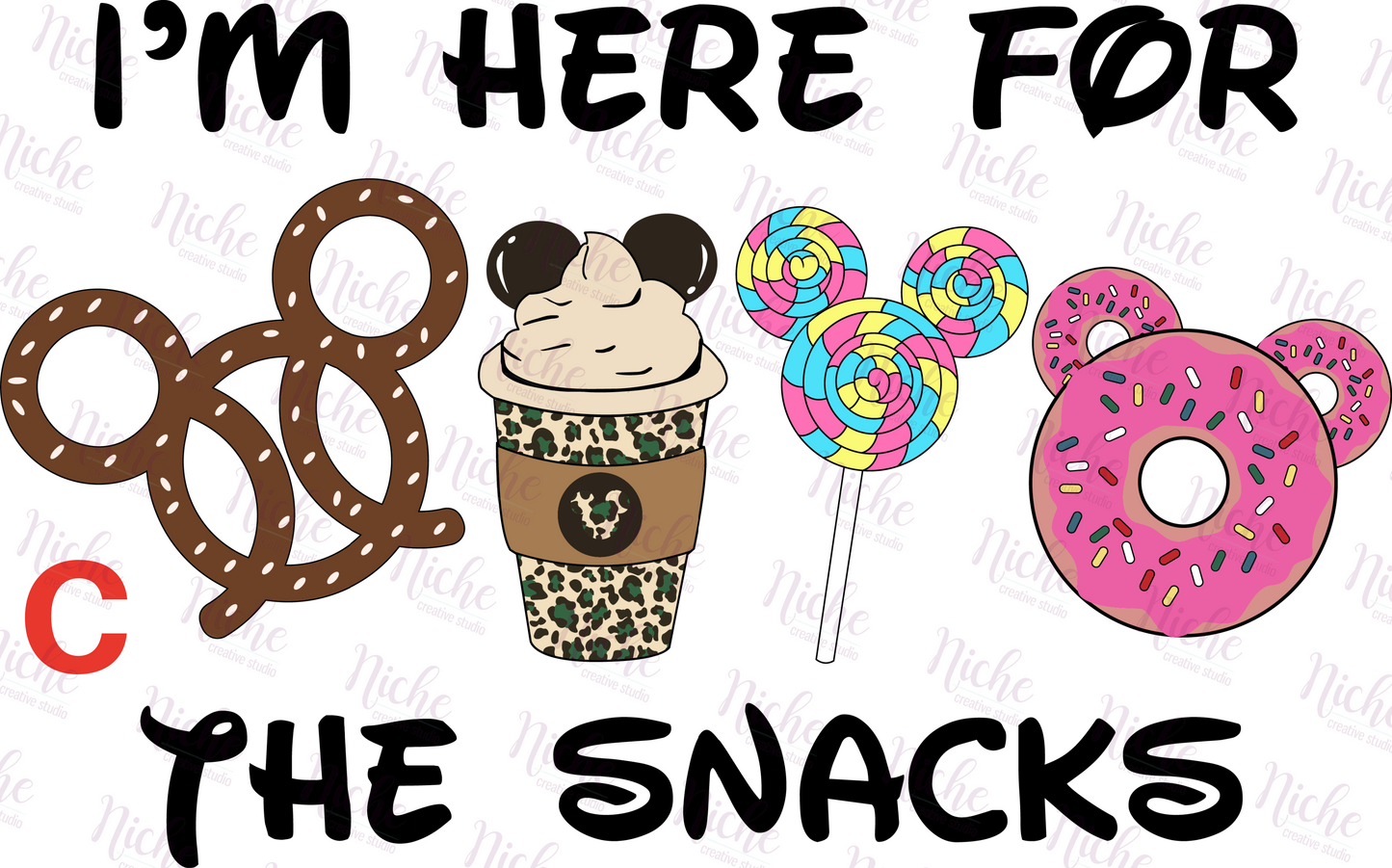 -DIS894 Here for the Snacks Decal